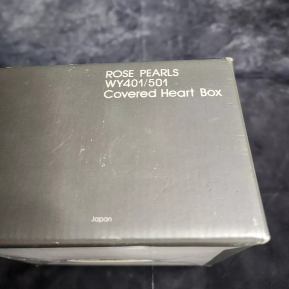 Home Beautiful Rose Pearls Glass Covered Heart Dish New In Box 6 X 6 - Picture 3 of 7